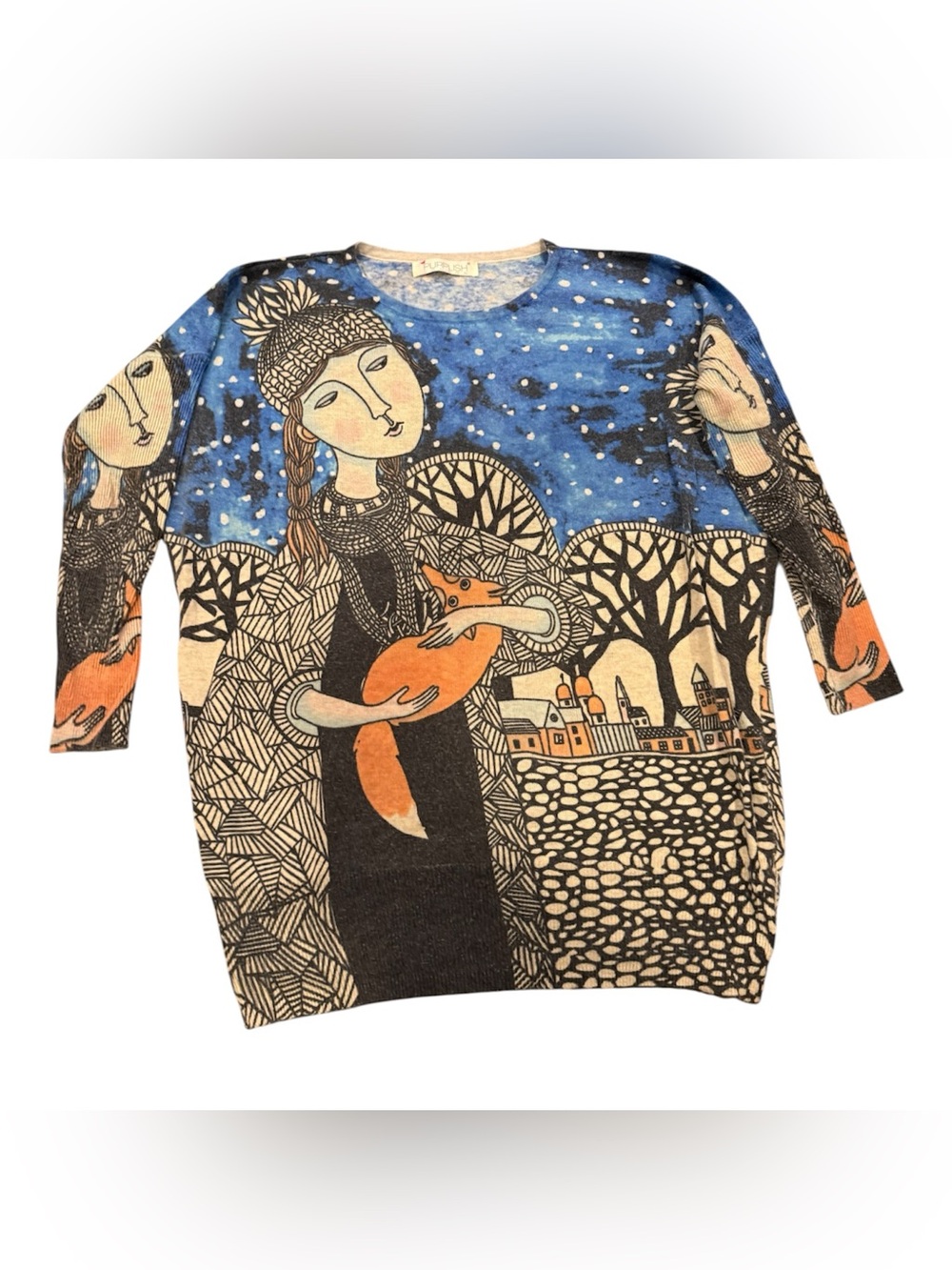 Purplish London (Boutique) Whimsical Crewneck Sweater - Worn Once and Stunning!